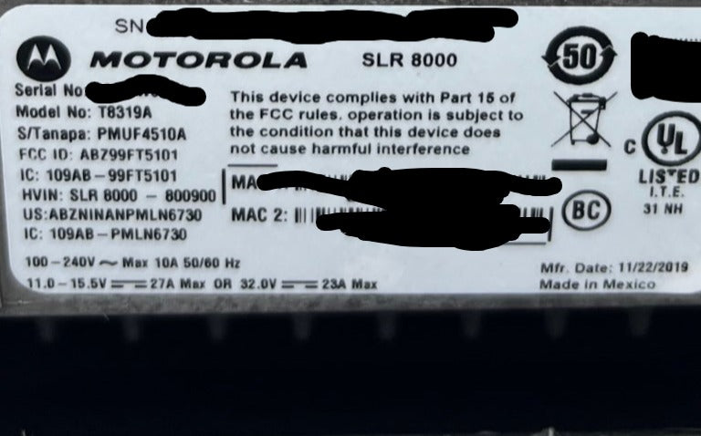 Motorola SLR8000 800 MHz MotoTRBO Repeater T8319A - HaloidRadios.com