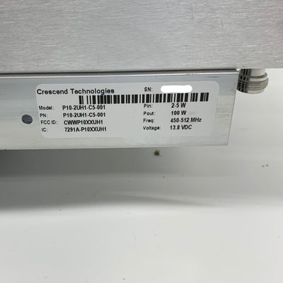 Crescend P10-2UH1-C5-001 450-512 MHz 2-5W Input, 100W Output Amplifier - HaloidRadios.com