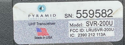 Pyramid SVR-P200U UHF Vehicle Repeater - HaloidRadios.com